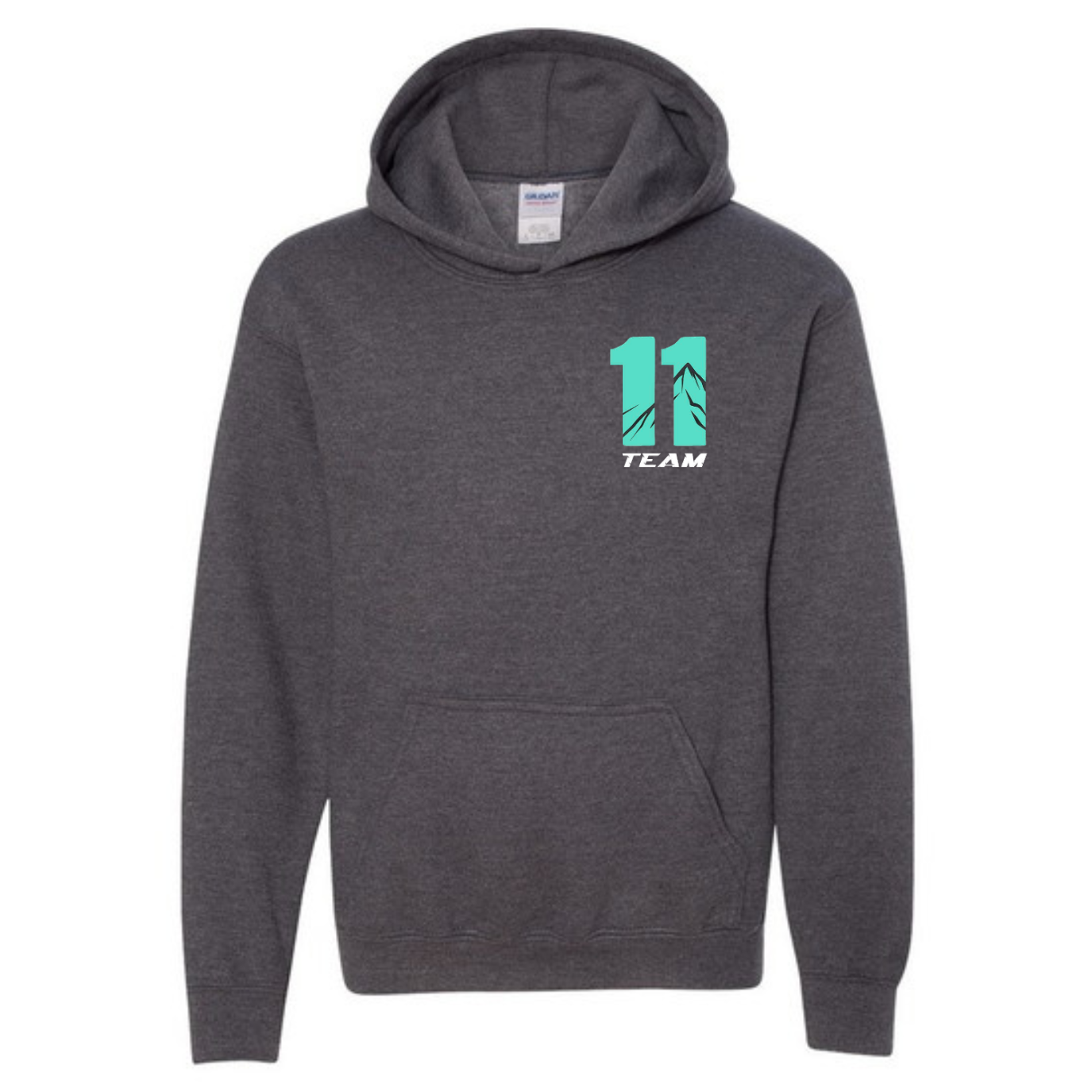 Youth Team 11 Gray Teal Team Graphic Hoodie