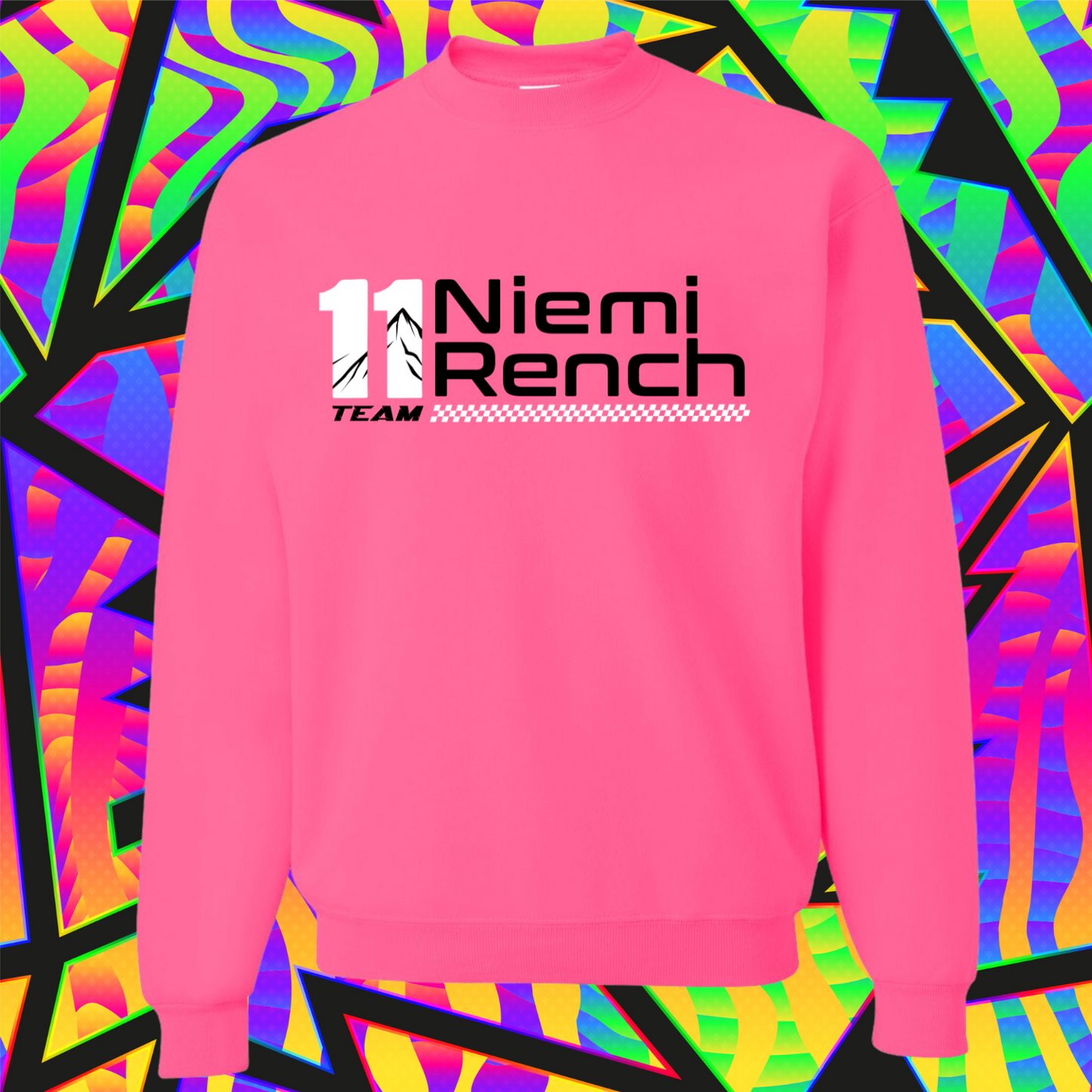 Team 11 Oversized Crewneck Sweatshirt - Neon Multi