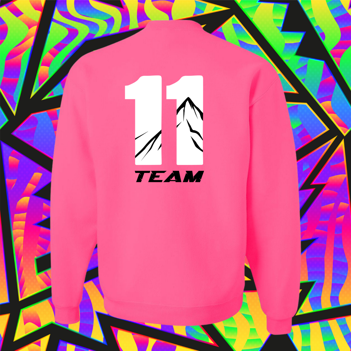 Team 11 Oversized Crewneck Sweatshirt - Neon Multi