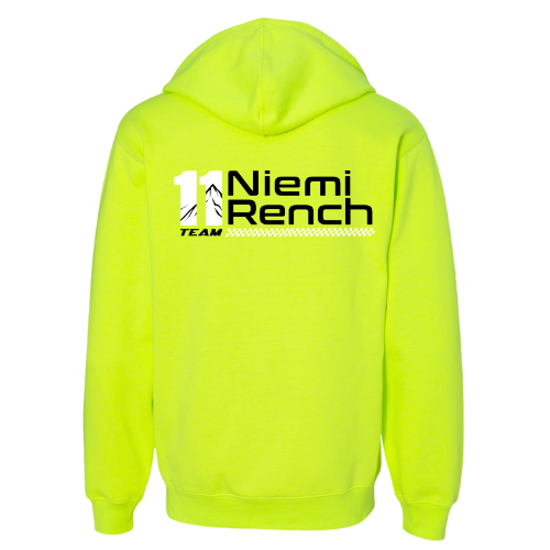 Team 11 Neon Full Zip Hooded LS Lime Green