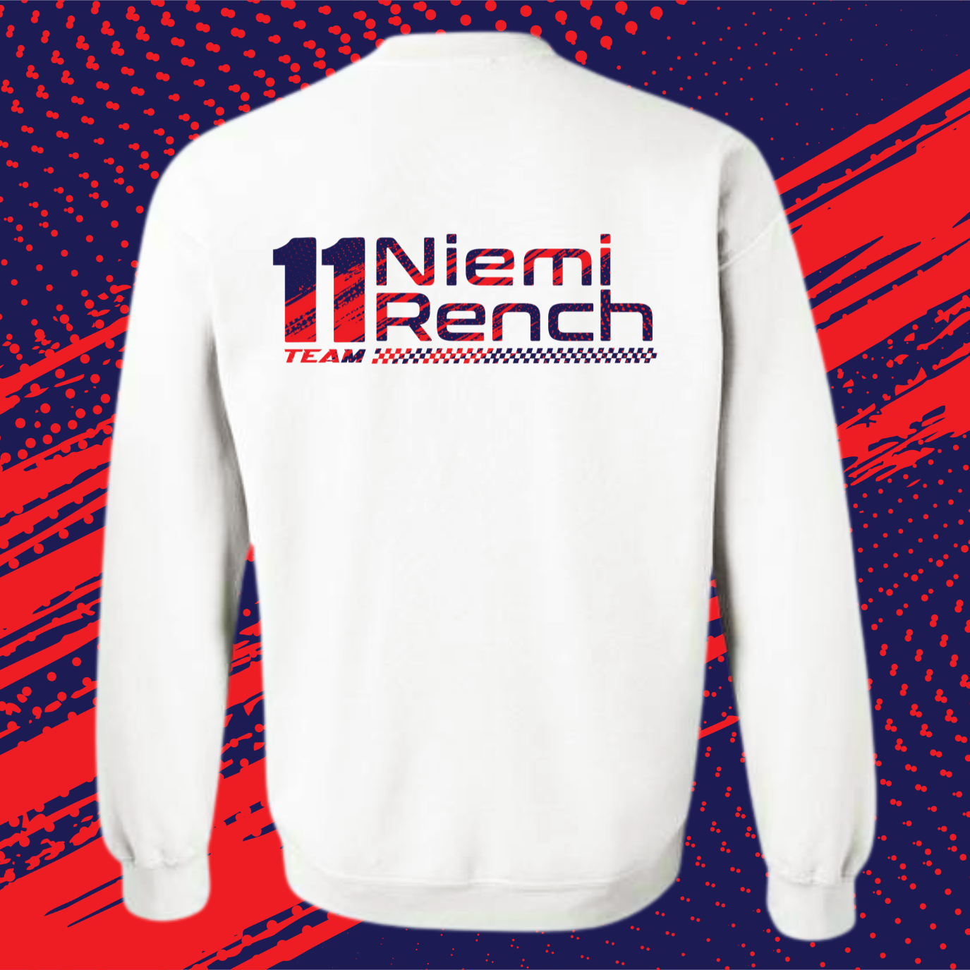 Team 11 White USA Race Collection Crewneck